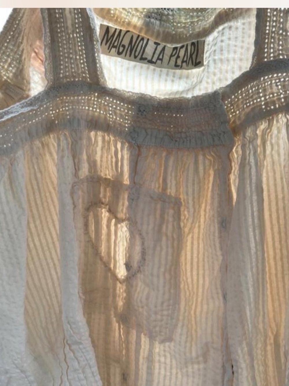 Magnolia Pearl Miriam Amor Tank Top Lace Heart Cami OS - Picture 3 of 5